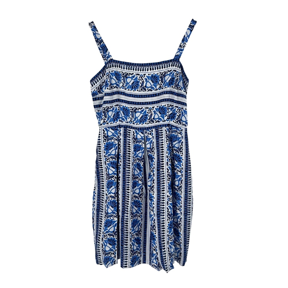 LOFT Sundress‎ Blue Floral Print Sleeveless Casual Dress Size 0